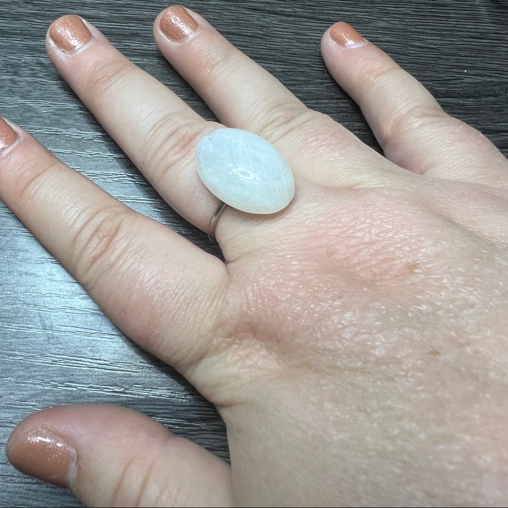 White Stone Statement Ring - image 3